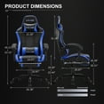thumbnail image 6 of GTRACING Ergonomic GTWD-200 Gaming Chair with Adjustable Pillows and Footrest, Blue, 6 of 9