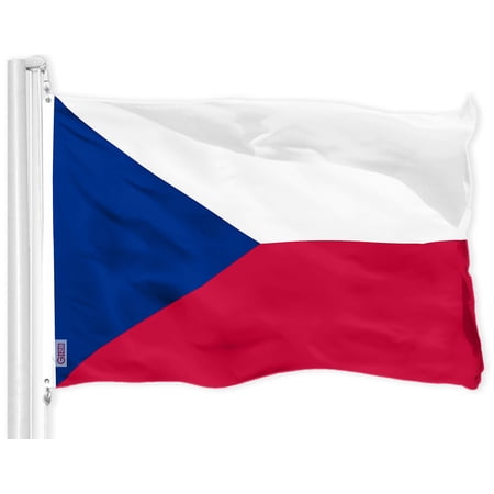 G128 Czech Republic Czechia Czech Flag | 3x5 feet | Printed 150D - Indoor/Outdoor, Vibrant Colors, Brass Grommets, Quality Polyester, Much Thicker More Durable Than 100D 75D Polyester