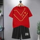 thumbnail image 2 of Odeerbi 3-14 Años Niños Trajes de Verano de Atletismo de Secado Rápido Deportes Correr Tops Pantalones Cortos Conjunto de Manga Corta Cuello Redondo Pantalones Cortos Traje, 2 of 6