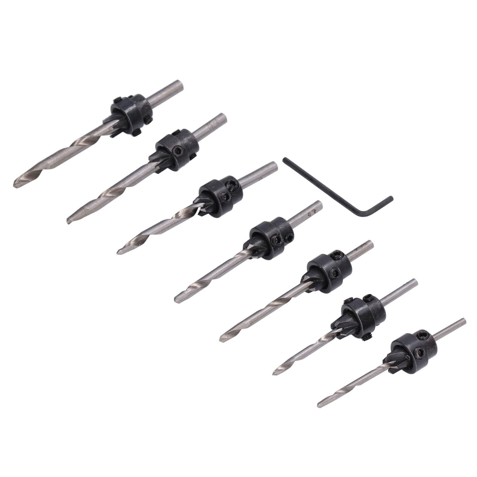 EOTVIA Wood Countersink Drill Bit Set,8Pcs/Set Tapered Countersink Bit