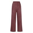 thumbnail image 5 of Audhol Wide Leg Pants Woman, Women's Simple Plaid Drawstring Wide Leg Casual Pants Sports Pants Loose Running Pants Palazzo Pants for Women Brick Red XL, 5 of 5