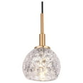 thumbnail image 3 of Woodbridge Lighting Elise 3-Light Mercury Crystal Ball Glass Pendant in Brass, 3 of 4