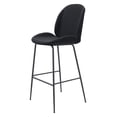 thumbnail image 1 of Bar Stool Chair Barstool, Steel Metal, Fabric, Black, Black, Bar Kitchen Pub Cafe Bistro Hotel Restaurant Hospitality, 1 of 10