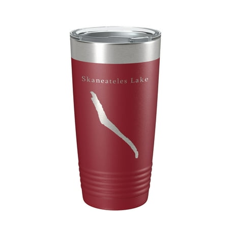 

Skaneateles Lake Map Tumbler Travel Mug Insulated Laser Engraved Coffee Cup New York 20 oz Maroon