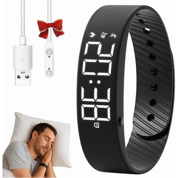 Wake-Up Alarm Band, Quiet Wake Up Alarm Band for Men Women, Original Smart Rising Alarming Bands Vibration Wake-Up Silent Wristband for Deep Sleepers, for Happier Morning