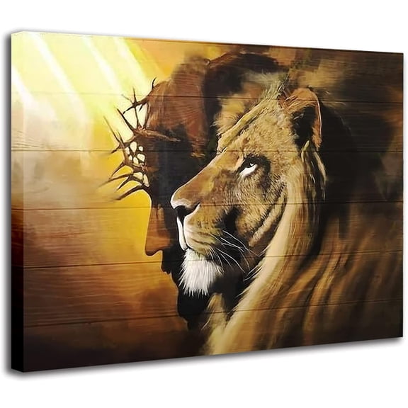 Lion of Judah Wall Art Canvas Black Jesus Canvas Wall Art Paintings Wall Decor for Living Room Christ Jesus Pictures Lion Poster Black and Gold Canvas Prints Office Pictures for Wall