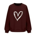 thumbnail image 4 of kkbbma Liquidation à Moins de 1$ Chandails en Molleton Imprimé Cœur pour Femmes Automne Décontracté Manches Longues Hauts Confortables Légers Col Rond Chandail, 4 of 4