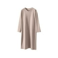 thumbnail image 2 of Sakmal Soft Moomoo Womens Nightgowns Long Sleeve Mumu Dress Long Solid Womens Nightgown 2X, 2 of 5