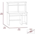 thumbnail image 2 of TUHOME Compu 120 Hutch Desk, Retractable Keyboard, Hutch, Shelf for CPU, Multiple Shelves, Light Grey, For Office, 2 of 7