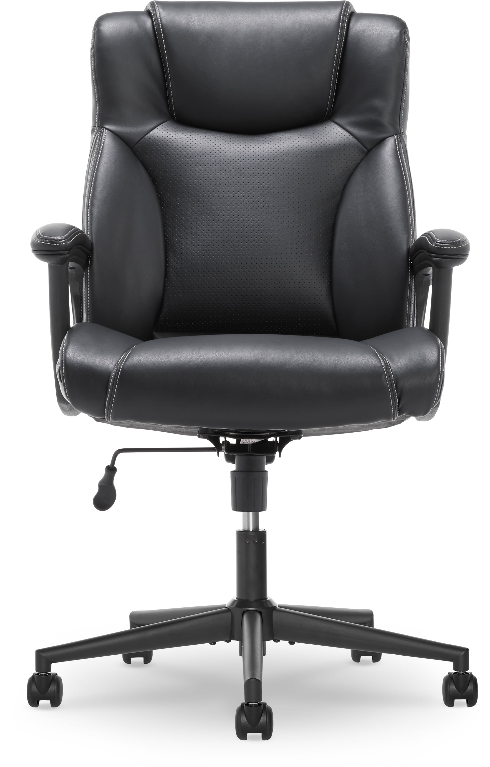 Serta Connor Executive Office Chair, Ergonomic Computer Chair with Layered Body Pillows, Contoured Lumbar, Adjustable Seat Height, Bonded Leather, Black