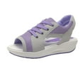 thumbnail image 2 of HaiMao Womens Platform Sneakers Sandals Clearance Paneled Cutout Lace-up Muffin Walking Shoes Open Toe Comfortable Summer Sports Wedges Sandals Purple 9.5(43), 2 of 9