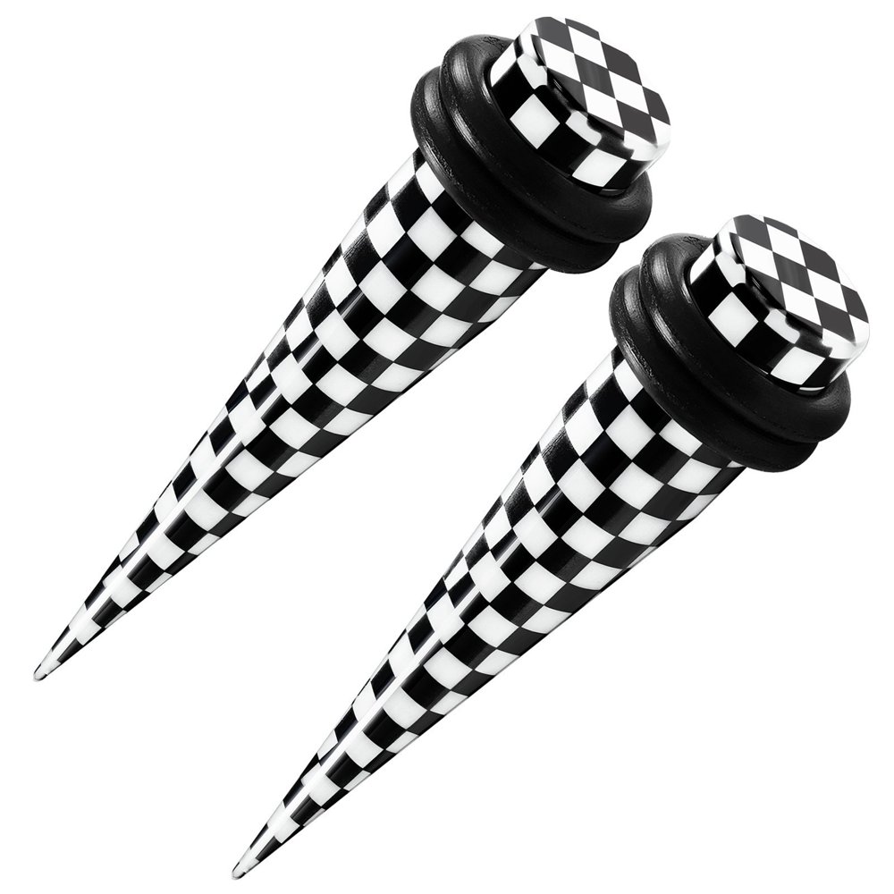 BIG GAUGES BIG GAUGES Pair Acrylic Black & White Taper Ear Plug