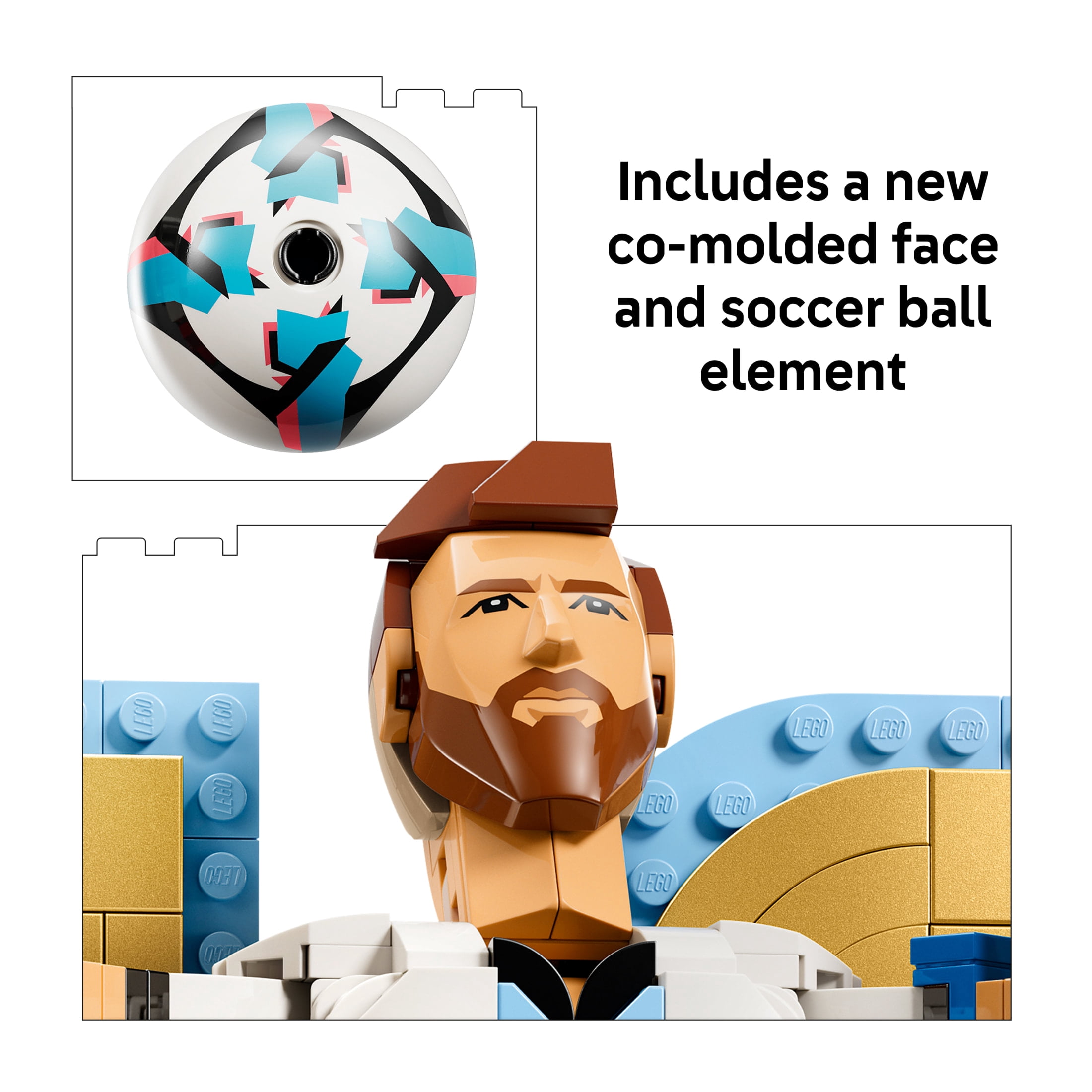 LEGO Editions Lionel Messi – Soccer Legend - Building Set for Boys & Girls, Ages 12+ - Collectible Soccer Gift with Plaque - Kids Bedroom or Shelf Decor - 43015