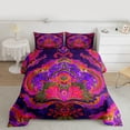 thumbnail image 2 of Homewish Purple Pink Damask Full Size Comforter Sets, Western Rustic Hippie Bedding Comforter Set, Teens kids Adult Female Reversible Bedding Sets, Lightweight Room Decor, 3 Pieces, 2 of 8