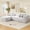 White (Left Facing Chaise), variant on No Assembly Required, Muumblus 108" Oversized Modular Sectional Sofa, L-Shaped Boneless Cloud Couch, Modern Chenille Living Room Floor Sofa, Black (Right Facing Chaise)