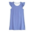 thumbnail image 1 of Ndbuld Child of Mine Baby and Toddler Girl Dress, Baby Summer Girl's Cute Solid Round Neck Flying Sleeve Dress Best Buy,160cm/62.99in,Blue B, 1 of 2