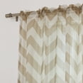 thumbnail image 2 of Quality Home Closeout Faux Sheer Gauzy Linen Chevron Print Curtains-Beige – 52" W x 96" L – (Set of 2 Panels), 2 of 4