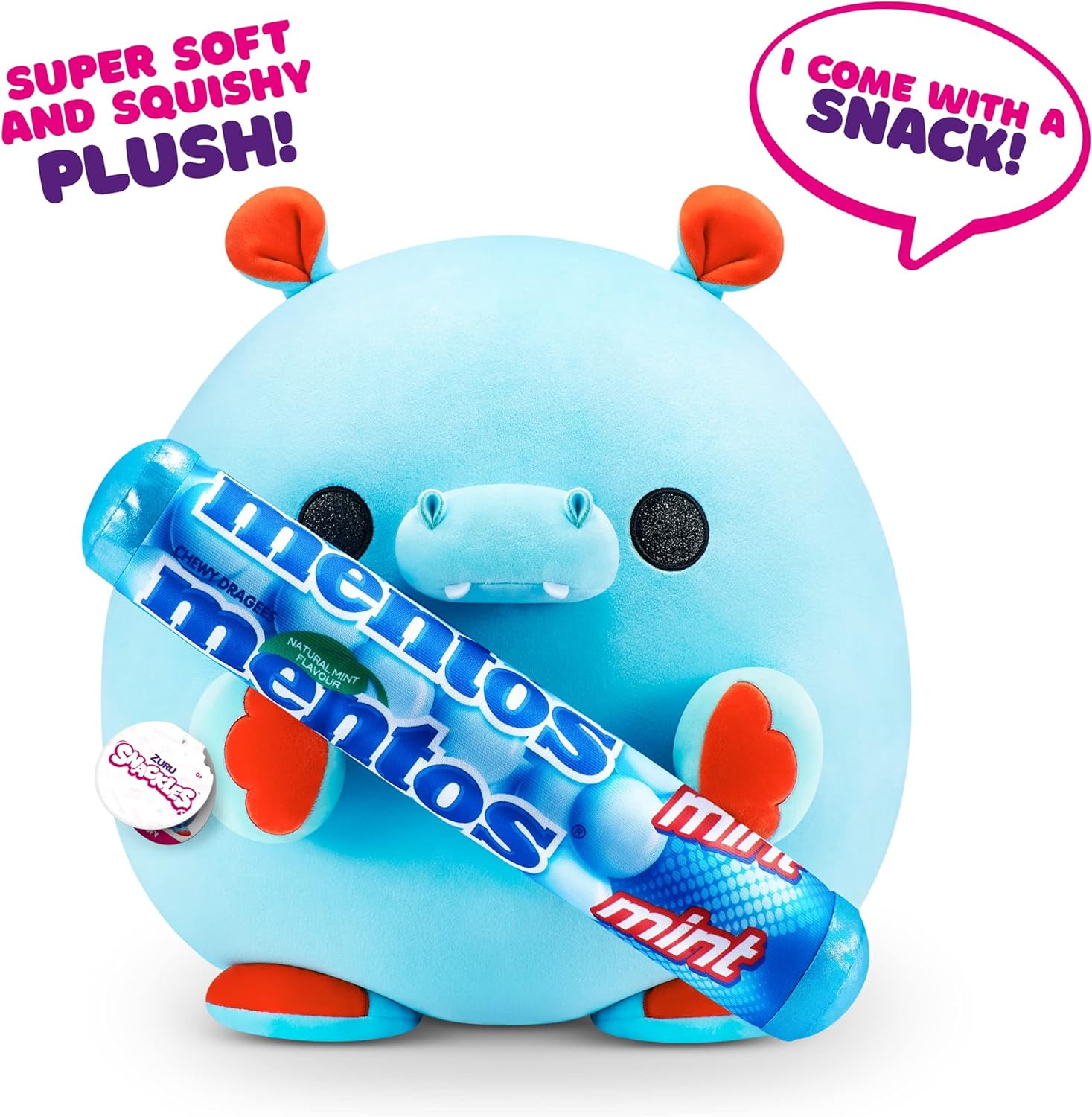 Snackles Super Formaat 35 Cm, Husky  Subway , Door ZURU Cuddly Squishy Comfort 35 Cm Pluche Met Licentie Snack Merkaccessoire Husky