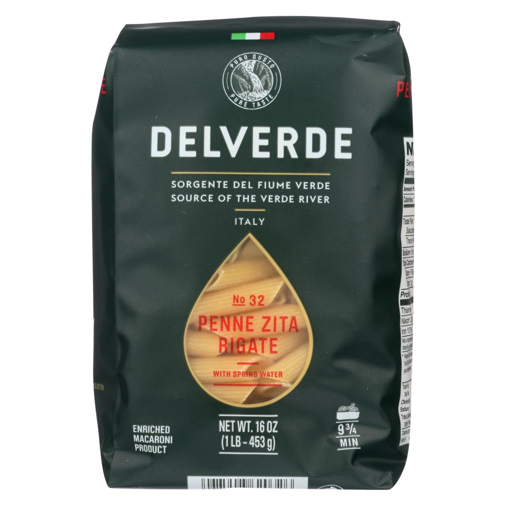 Delverde Pasta Penne Rigate Case of 12 1 lb.