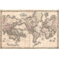 thumbnail image 2 of Johnson 18x13 White Modern Wood Framed Museum Art Print Titled - 1862 Johnson Vintage Map of the World, 2 of 4