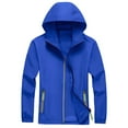 thumbnail image 2 of Inglocry Men's Lightweight Jacket Waterproof Windbreaker Zip Up Hoodie Packable Jacket for Hiking Travel​ Royal Blue 3XL, 2 of 4