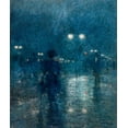 thumbnail image 2 of Hassam, Childe 20x23 Gold Ornate Wood Framed with Double Matting Museum Art Print Titled - Fifth Avenue Nocturne, 2 of 4