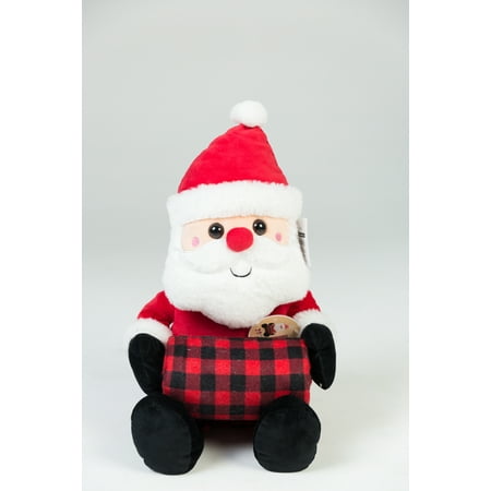 Holiday Time 17in Sitting Santa Plush with Blanket