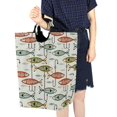 thumbnail image 4 of Yayeee Freestanding Laundry Hamper with Handle Collapsible Large Storage Basket for Clothes, Abstract Fish Pattern, 4 of 7