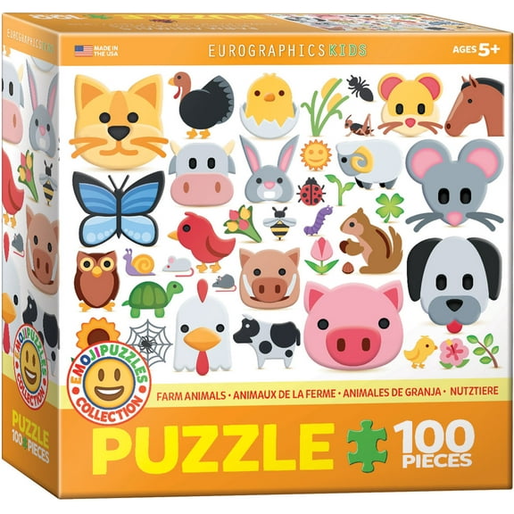 Farm Animals 100-Piece Puzzle