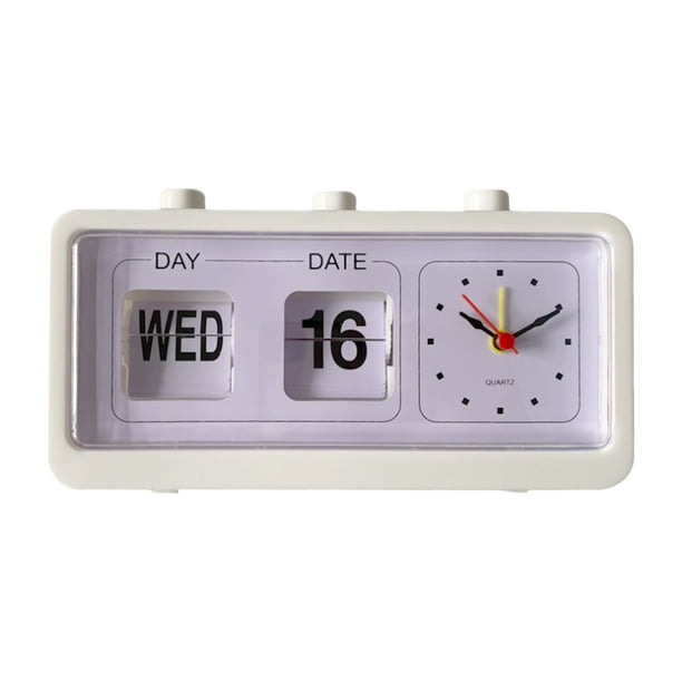Reloj Despertador Con Calendario De Salto Manual, Mesa De Reloj Con Calendario Manual Preciso Vintage Para Oficina