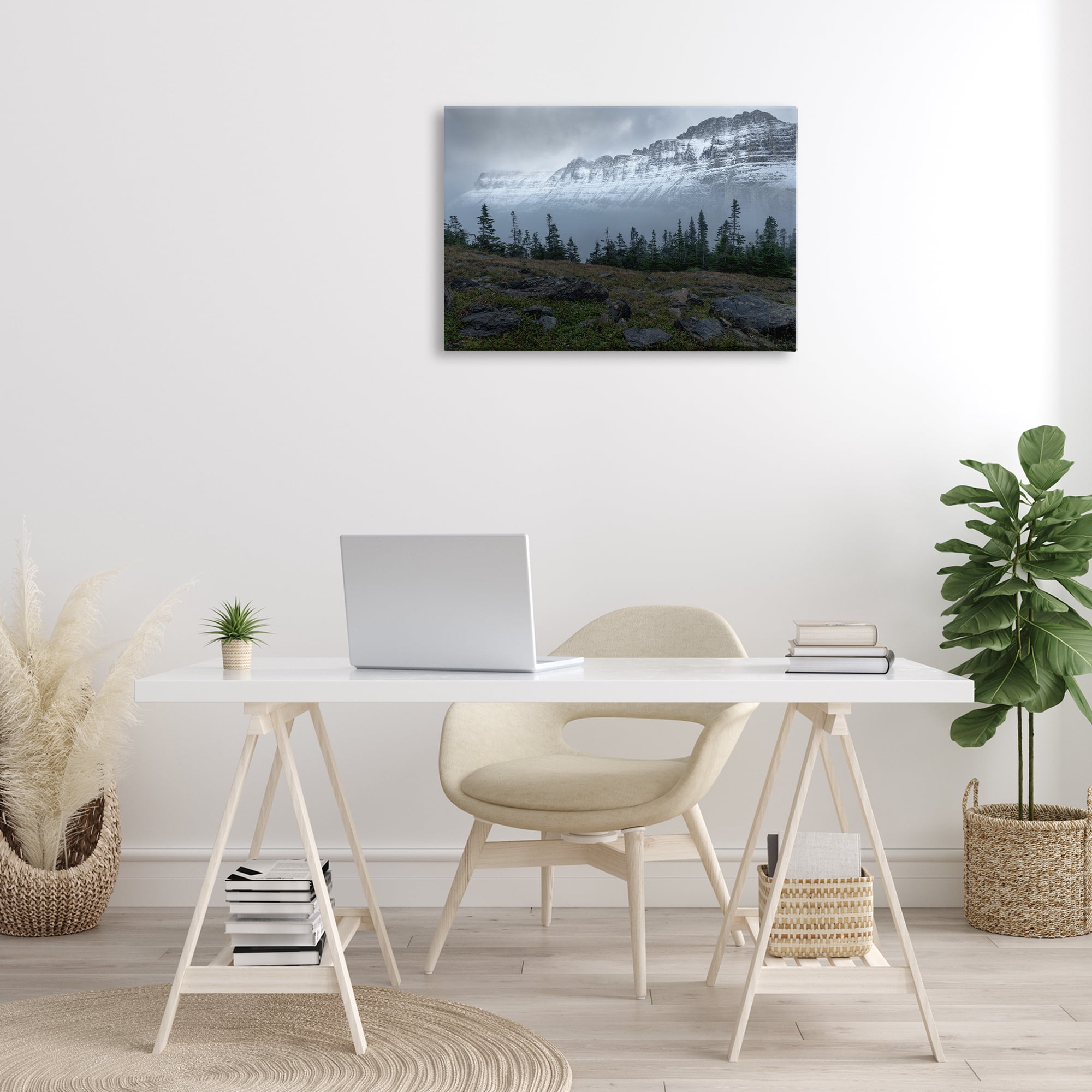 Stupell Industries First Snow Mountains Landscape Photography Gallery Wrapped Canvas Art Print Wall Art, 30 x 20