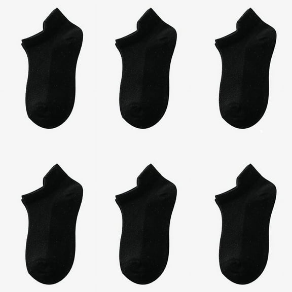 6 Pairs 1-12T Children Cotton Socks Spring Summer Boys Girls Mesh Thin Breathable Solid Ankle Socks Black White Grey Kids Socks Black L (6-8Y)
