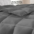 thumbnail image 4 of Yalamila Down Grey Comforter Feather Duvet Insert Winter Warm Cooling Cotton All Season, California King,Solid, 4 of 9