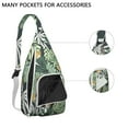 thumbnail image 2 of Jungle Floral Sling Backpack - Exotic Monstera & Flowers Design Crossbody Bag, Fashionable Pack, 2 of 4