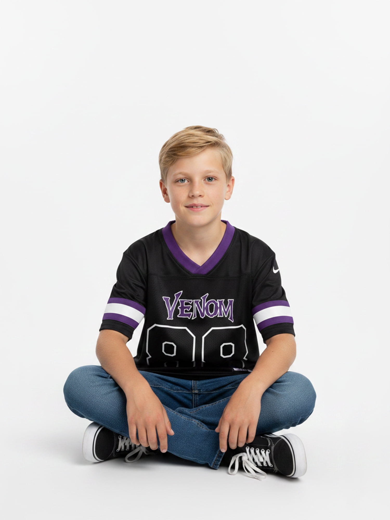 Marvel Venom Boys’ Short Sleeve Athletic Jersey, Sizes 4–18