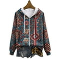 thumbnail image 6 of adviicd Hoodies Sweatshirts for Women Full Zipper Long Sleeve Vintage Print Fall Outfit with Pockets (Grey, XXL), 6 of 9