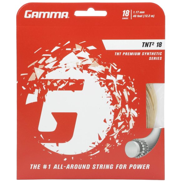 Gamma TNT2 18G Ficelle de Tennis, Blanc