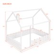 thumbnail image 3 of Leumius Full Size Wood House Bed with Fence & Roof,Montessori Bed Floor Bed with Safety Guardrails for Boys & Girls,White, 3 of 9