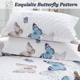 thumbnail image 4 of Butterfly Quilt Set King Size - Soft Microfiber Lightweight 3-Piece for All Season, White (1 Quilt, 2 Shams), 4 of 9