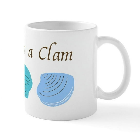 CafePress - Happy As A Clam Mug - 11 oz Ceramic Mug - Novelty Coffee Tea Cup