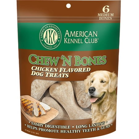 American Kennel Club Chew 'N Bones Chicken Flavored Dog Treats 6 Pack