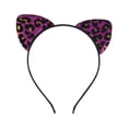 thumbnail image 4 of Bmisegm Leopard Cat Ears Headbands Glitter Flocking Cat Ear Headband for Woman Party Supplies Purple, 4 of 4