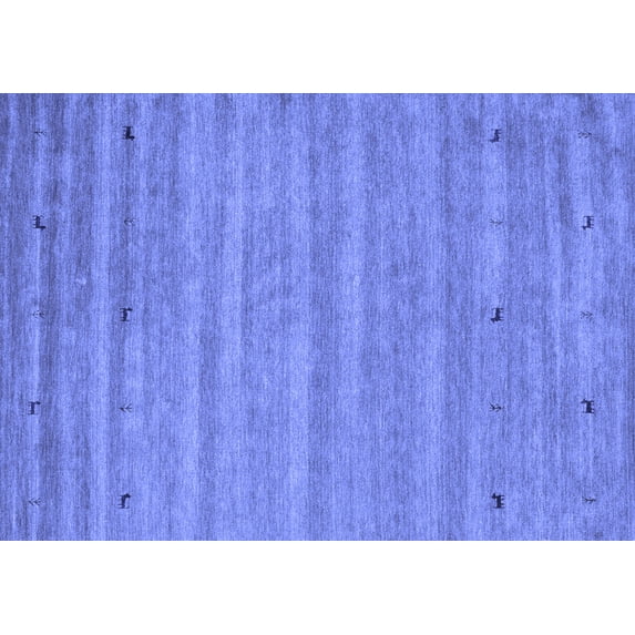 Ahgly Company Machine Washable Indoor Rectangle Abstract Blue Contemporary Area Rugs, 2' x 5'