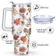 thumbnail image 5 of Fall Cup 40 Oz Tumbler with Handle and Straw Lid, Autumn Leaf Tumbler Insulated Autumn Mugs Keeps Drinks Cold & Hot, Stainless Steel Fall Coffee Mug Fall Themed Thanksgiving Gifts For Women, 5 of 6