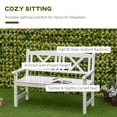thumbnail image 4 of Outsunny 2-Seater Wooden Garden Bench, 4FT Outdoor Patio Loveseat with Unique X-Shape Back for Yard, Lawn, Porch, White, 4 of 9