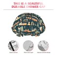 thumbnail image 3 of KLL UAE Travel1 1 Pattern Shower Cap & Bath Cap for Women,Reversible Oversized Waterproof Shower Caps for all Hair Lengths,Elastic Reusable Bathing Hair Cap, 3 of 6