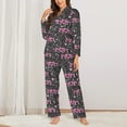 thumbnail image 2 of Honeii Lovely Mom Ever print Women's Pajama Sets Long Sleeve Button Down Sleepwear Nightwear Soft Pjs Lounge Sets-X-Large, 2 of 7