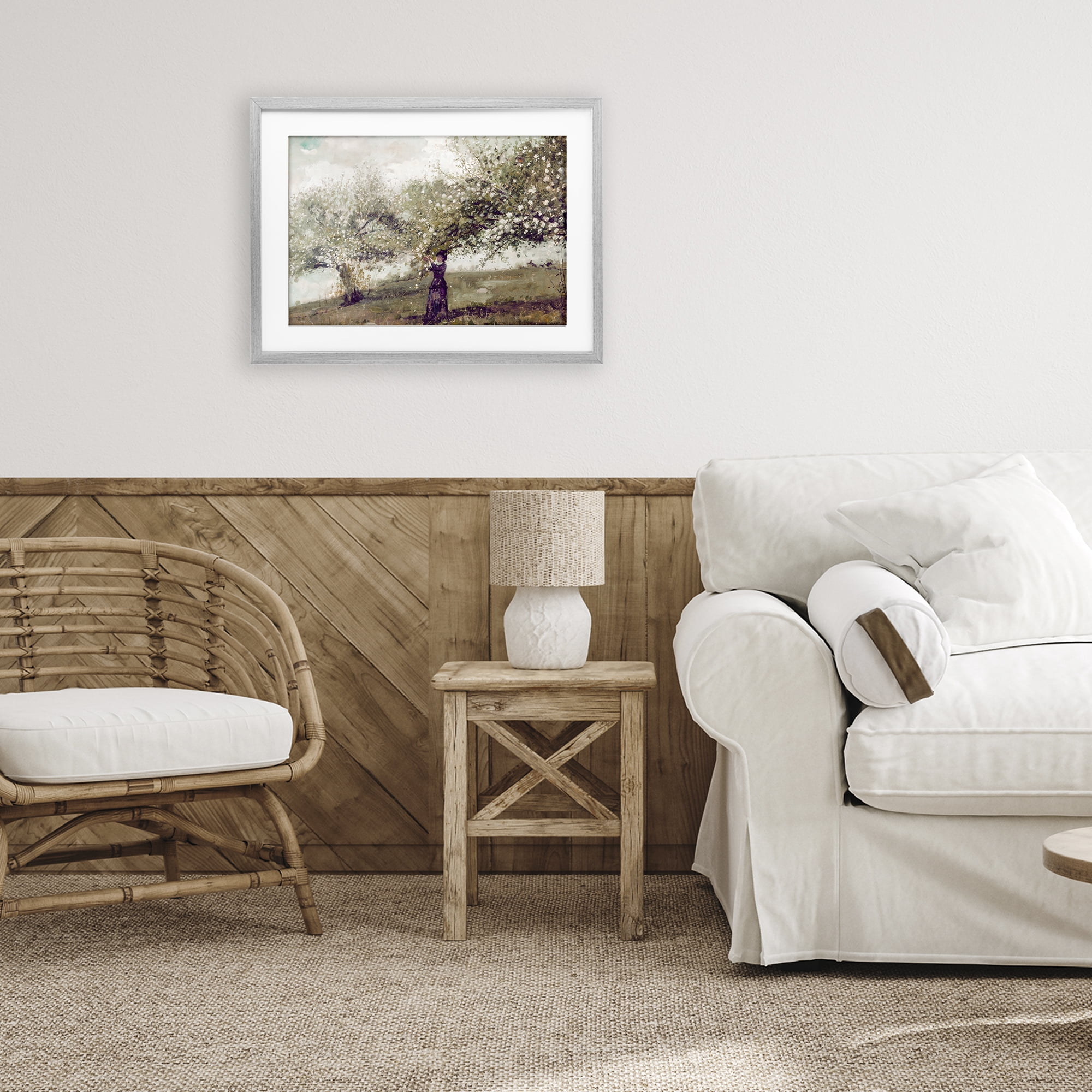 Stupell Industries Vintage Gathering Spring Blossoms Gray Framed Print Under Glass, design by Leah Straatsma