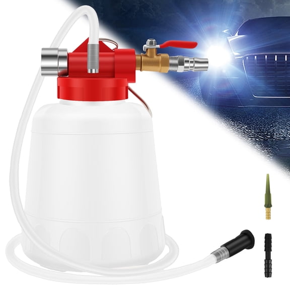 Evjurcn Vacuum Brake Bleeder Kit 1.5L One Person Pneumatic Brake Fluid Bleeder and Flush Kit with Transparent Hose for Professional Garage DIY Repair