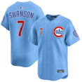 thumbnail image 1 of Camiseta clásica de béisbol azul claro de Dansby Swanson de los Chicago Cubs, con número de estrella bordado.-M, 1 of 2